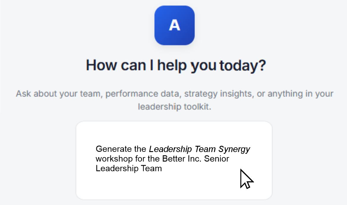 AI-powered leadership workshop interface