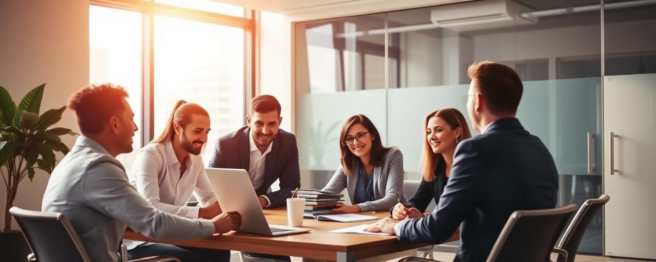 Professional business team collaborating