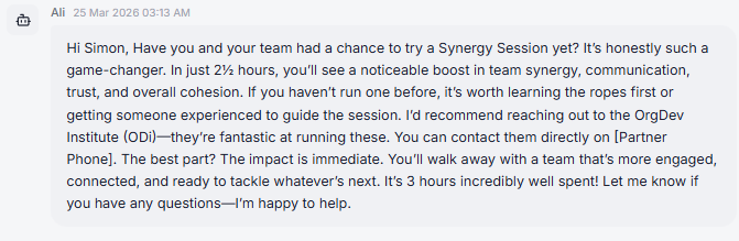 AI coaching - next step recommendation 2