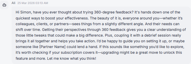 AI coaching — next step recommendation 4